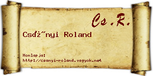 Csányi Roland névjegykártya