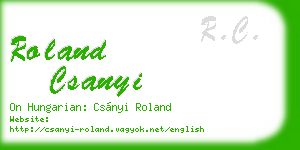 roland csanyi business card
